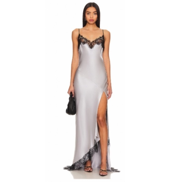 Nicholas Sage Lace Trim Slim Dress.